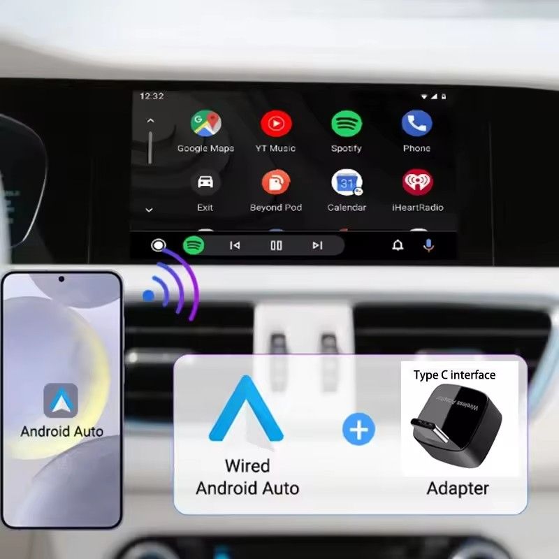 Skilldrive 2025 Ultra Mini Wireless CarPlay Adapter Wireless Android Auto AI Smart Box Intelligent Systems for Wired CarPlay Car