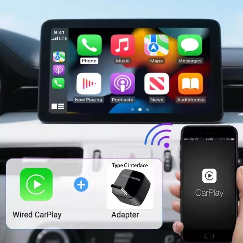 Skilldrive 2025 Ultra Mini Wireless CarPlay Adapter Wireless Android Auto AI Smart Box Intelligent Systems for Wired CarPlay Car
