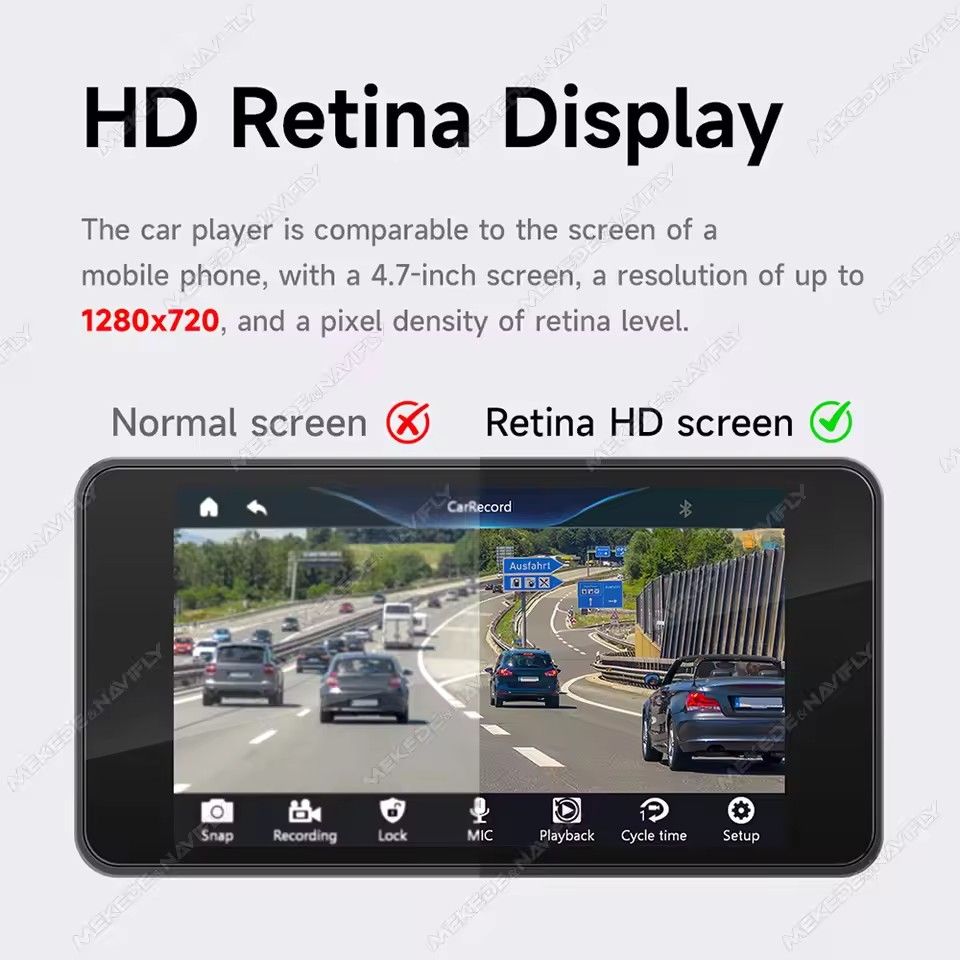 4.7 inch Portable Motorcycle MP5 GPS Navigation Display Life waterproof Wireless Carplay Moto Android Auto DVR Drive Recorder