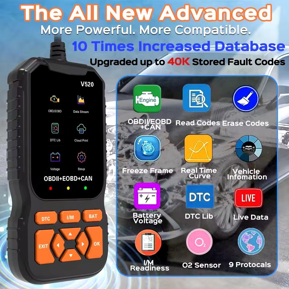 OBD2 Scanner Professional Auto Engine System Lifetime Free Automotive DTC Lookup Code Reader Car Diagnostic Tool