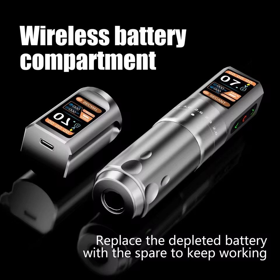BIGWASP Wireless Tattoo Machine Kit Coreless Motor 7 Stroke Adjustable With 10pcs Mixed Tattoo Needles For Tattoo Artist Supply