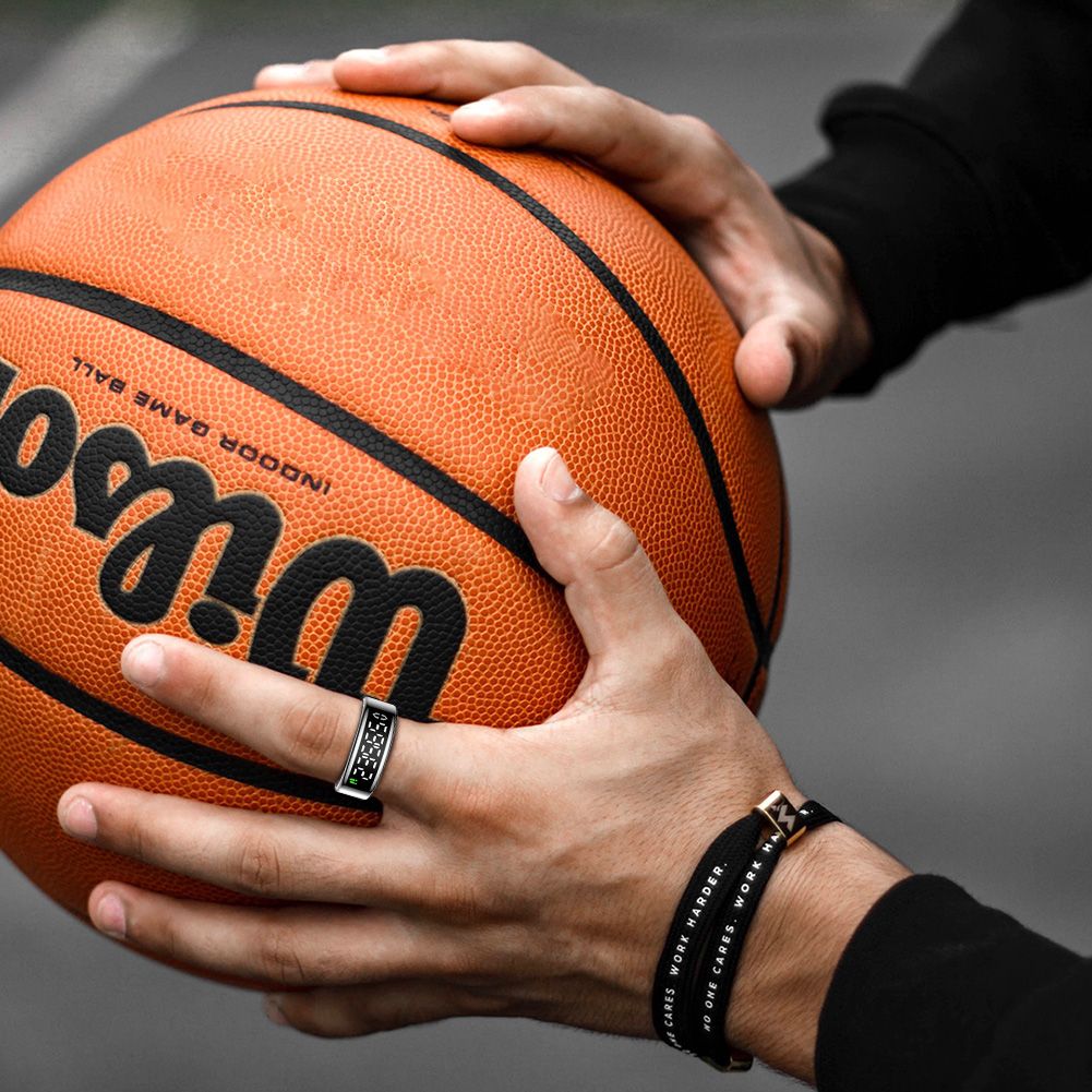 SY01 Smart Ring Heart Rate Blood Oxygen Sleep Monitoring Health Tracker with LED Display Screen Mini Smartring for Men & Wome