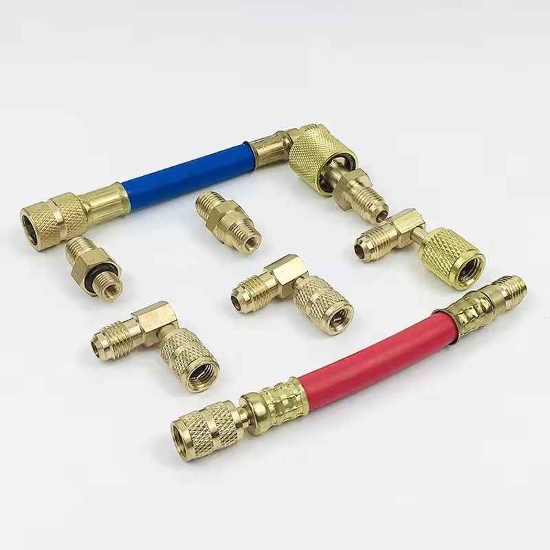 Automotive Conditioning Adapter Multi-purposes Car A/C Air Conditioner Refrigeration R134A R12 Converting Adapter Hose 8pcs/Set