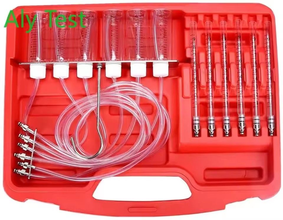 Common Rail Oil Return Flow Flow Test Tool Kit Diesel Injector Tester Auto Nozzle Fuel Injection Test Meter Adaptor Set