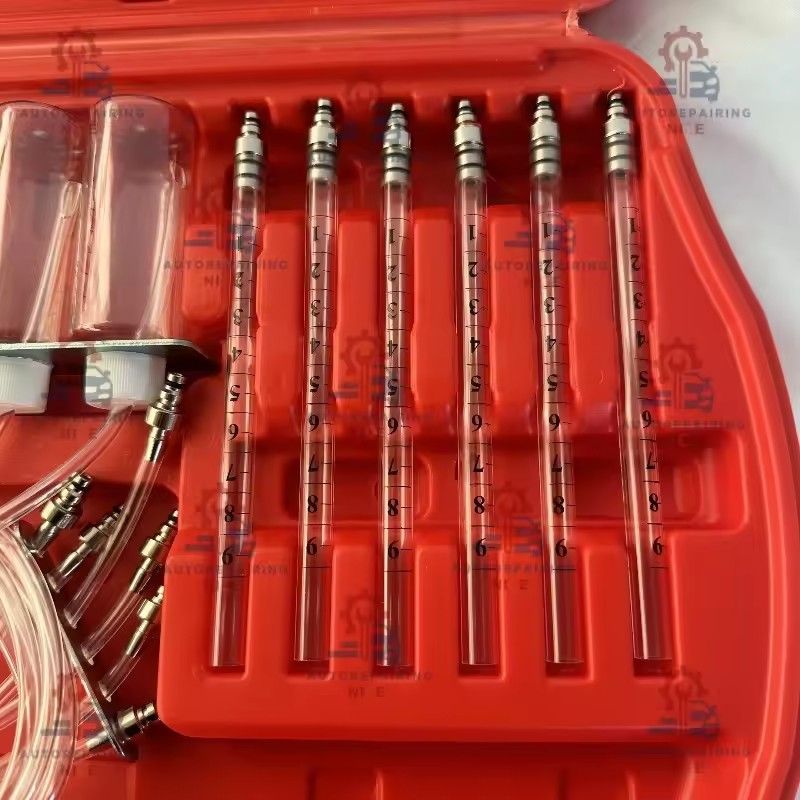 Common Rail Oil Return Flow Flow Test Tool Kit Diesel Injector Tester Auto Nozzle Fuel Injection Test Meter Adaptor Set