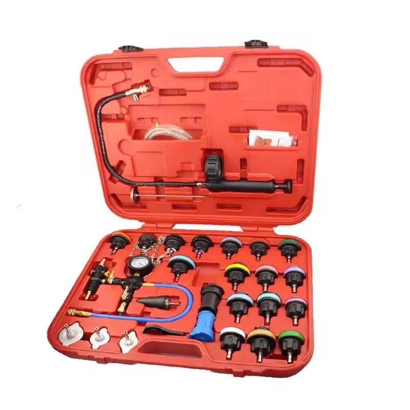 28Pcs Universal Radiator Pressure Tester Vacuum Type Cooling System Test Detector Set Testeur Refroidissement