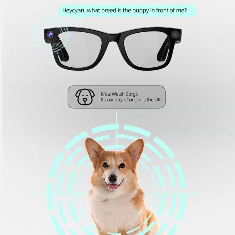 Xiaomi 4k Smart AI Bluetooth Glasses HD 800W pixel Shooting Waterproof Camera Photo Video Voice Call Translation Smart Glasses