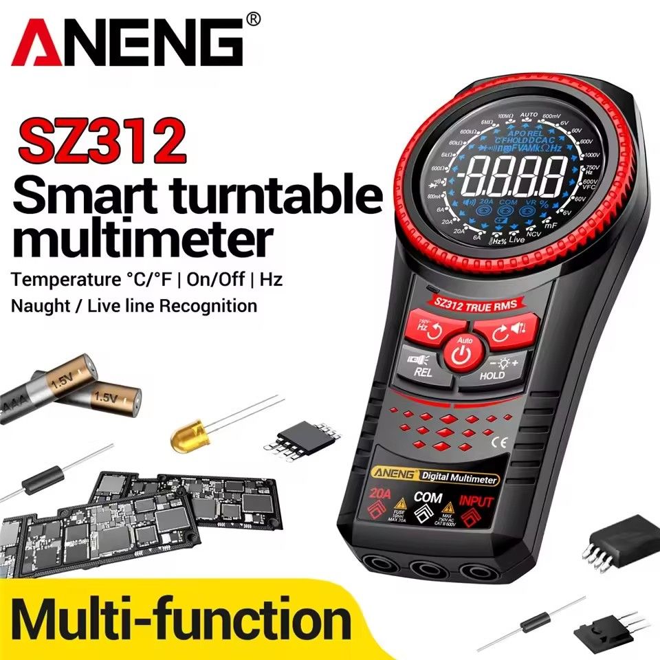 ANENG SZ312 Smart Turntable Tester AC/DC Voltage 20A Current Meter NCV Resistance Capacitor Test Repair Digital Multimeter Tools