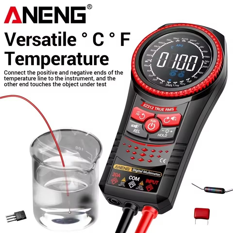 ANENG SZ312 Smart Turntable Tester AC/DC Voltage 20A Current Meter NCV Resistance Capacitor Test Repair Digital Multimeter Tools
