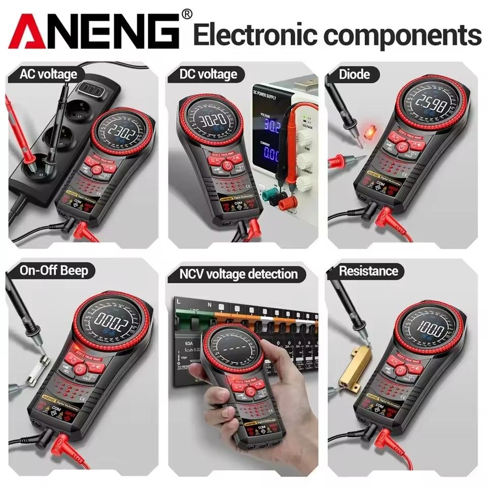 ANENG SZ312 Smart Turntable Tester AC/DC Voltage 20A Current Meter NCV Resistance Capacitor Test Repair Digital Multimeter Tools