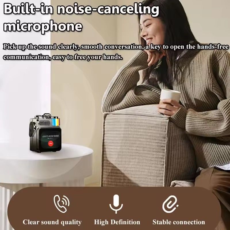 Smart Touch Screen Bluetooth Speaker Mini Portable Audio Player Wireless Handsfree Call MP3 Music Box Support TF Play APP Contro