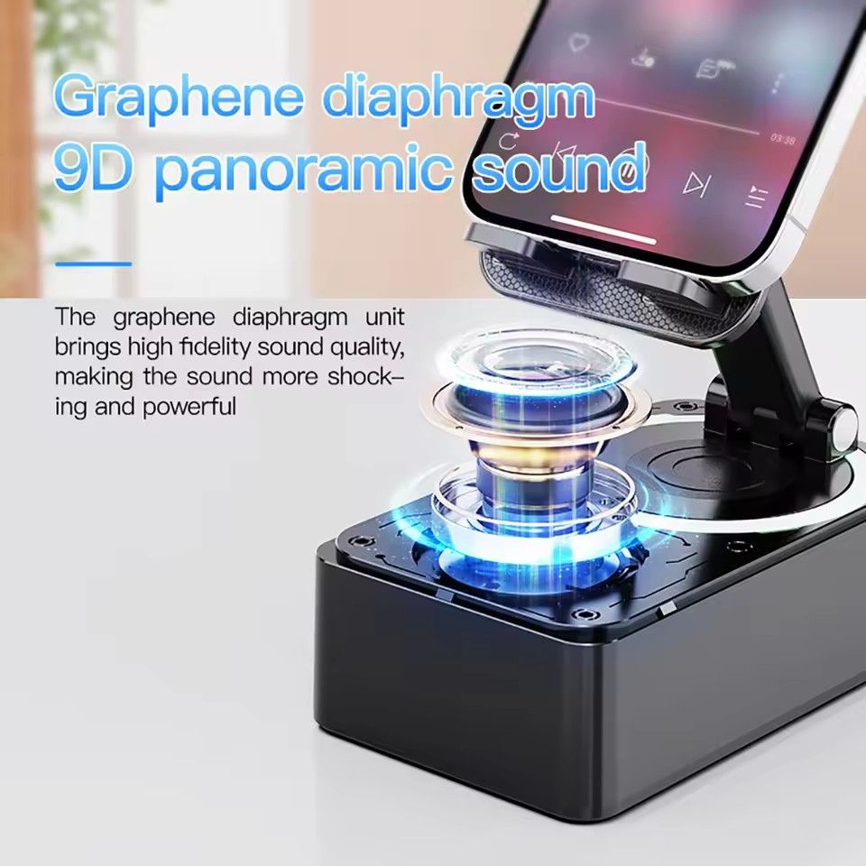3 in 1 Cell Phone Holder Stand With Bluetooth Speaker Phone Charging Portable Adjustable Desktop Live Lazy Phone Tablet Bracket