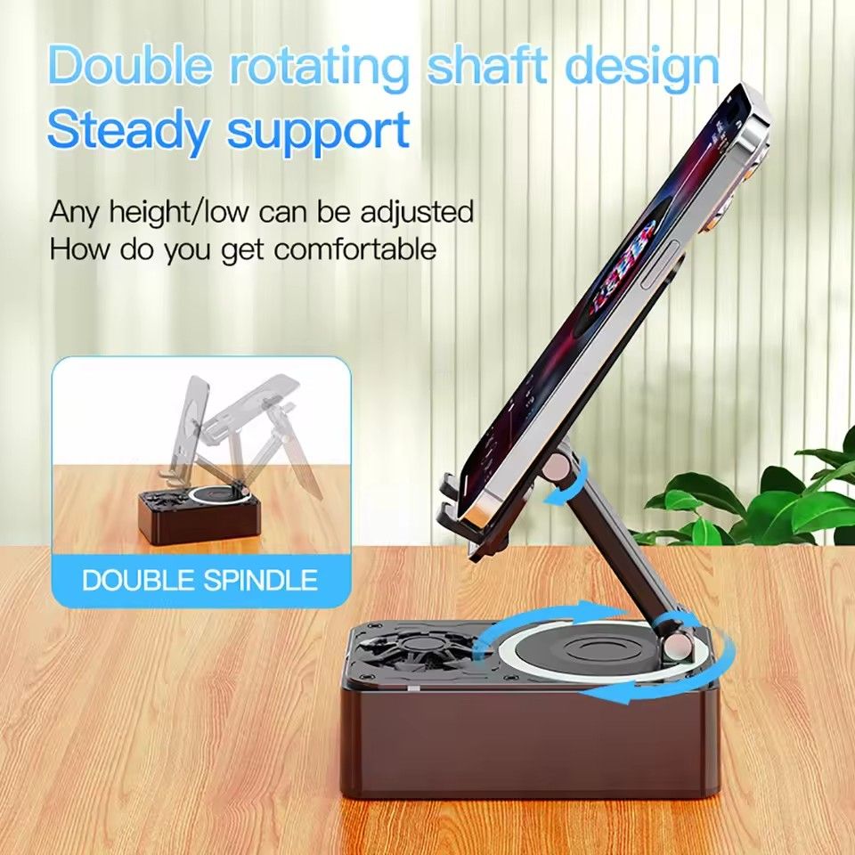 3 in 1 Cell Phone Holder Stand With Bluetooth Speaker Phone Charging Portable Adjustable Desktop Live Lazy Phone Tablet Bracket