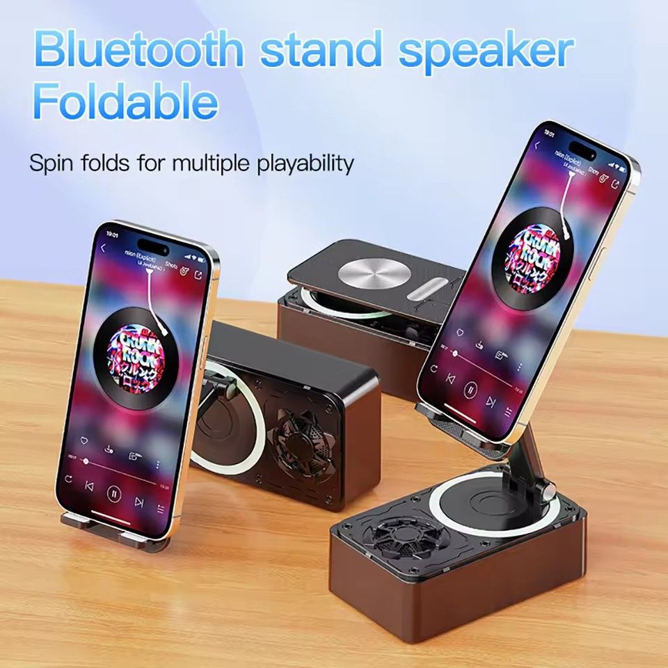 3 in 1 Cell Phone Holder Stand With Bluetooth Speaker Phone Charging Portable Adjustable Desktop Live Lazy Phone Tablet Bracket