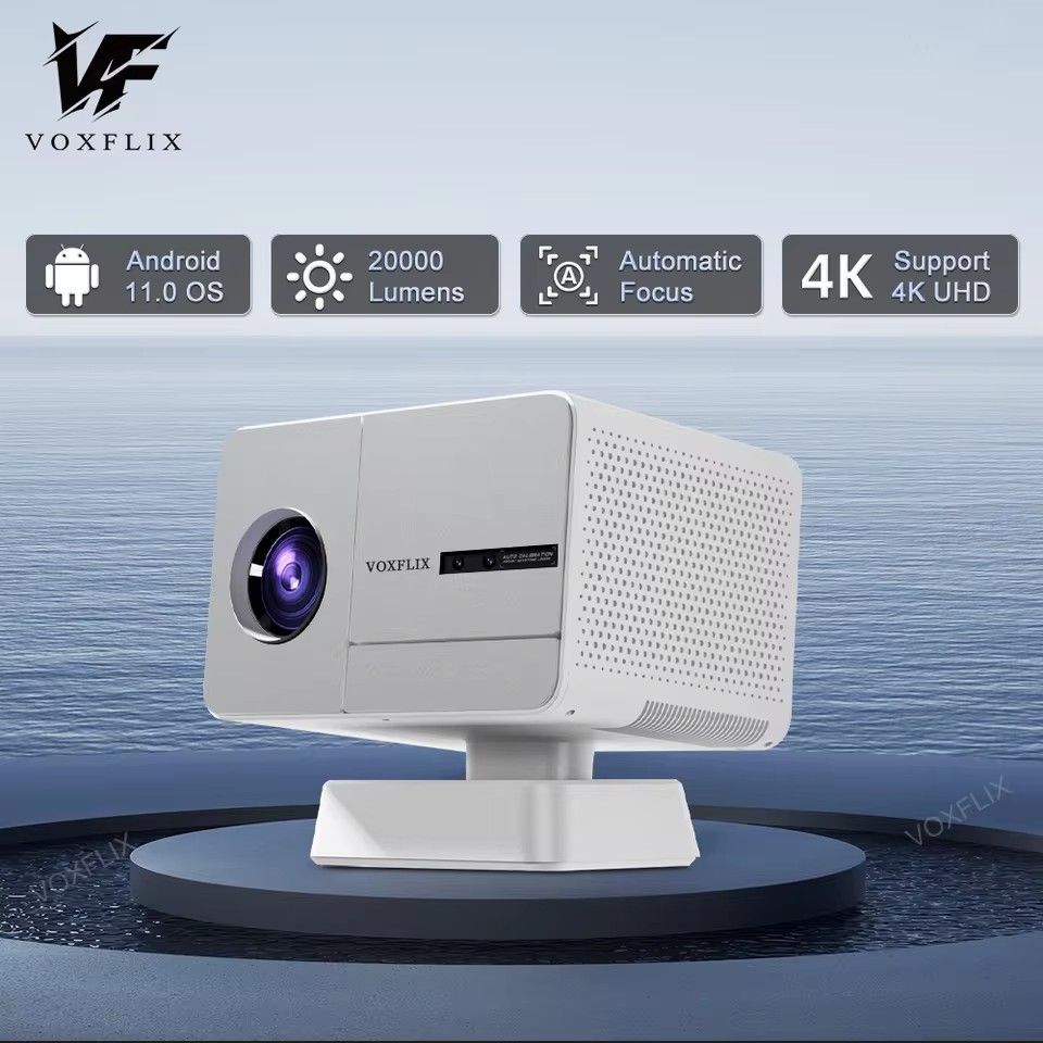 VOXFLIX X9 Ultra Projector 1200 ANSI Full HD 1080P Projector Support 4K Android 11.0 Home WIFI6 Autofocus Auto-keystone Beamer