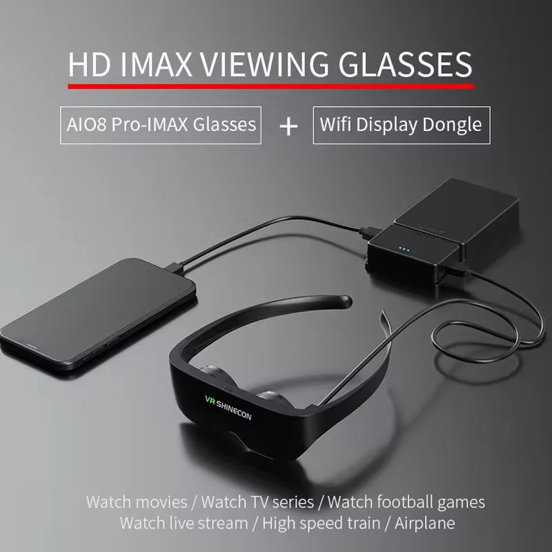 VR shineccon All-In-One 3D Glasses SC-AI08 XR Smart Glasses 700° Myopia Adjustment for Watch TV / Watch Movies / Game