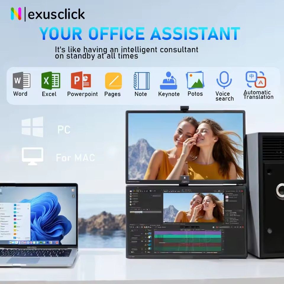 USB Rechargeable AI Wireless Mouse | Silent 2.4G/Bluetooth Mouse with Chat-GPT & Deepseek | AI Voice Control for Computer/Office