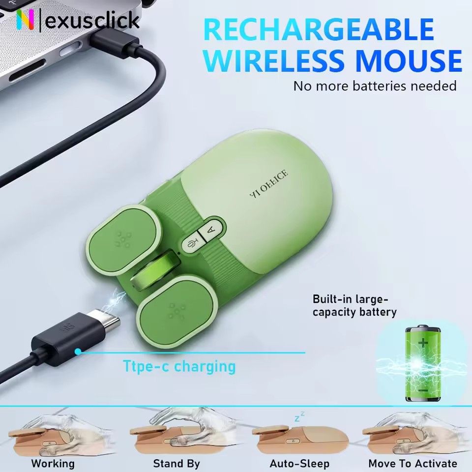 USB Rechargeable AI Wireless Mouse | Silent 2.4G/Bluetooth Mouse with Chat-GPT & Deepseek | AI Voice Control for Computer/Office