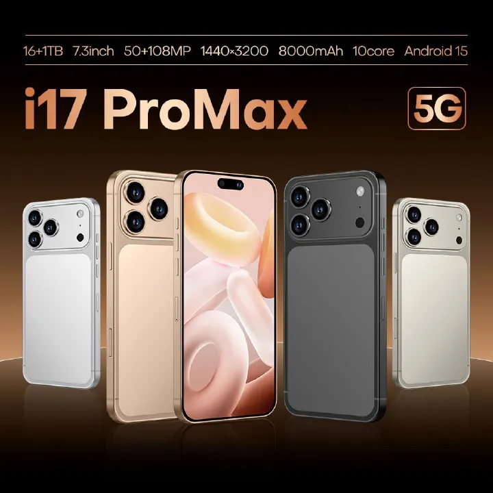 i17ProMax 4G Android Smartphone, Wireless Charging Supported, Full HD Full-Screen, Slim Phone for Photography & Gaming