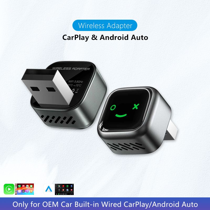 Wireless CarPlay Android Auto 2in1 AI Smart Box Mini Car Play Adapter Apple Carplay Wireless Android Auto Bluetooth for The Car