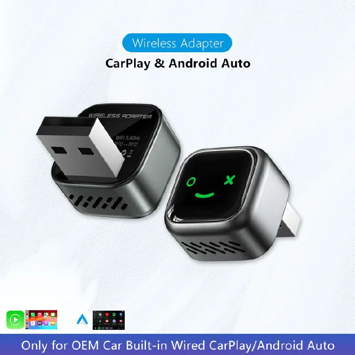 Wireless CarPlay Android Auto 2in1 AI Smart Box Mini Car Play Adapter Apple Carplay Wireless Android Auto Bluetooth for The Car
