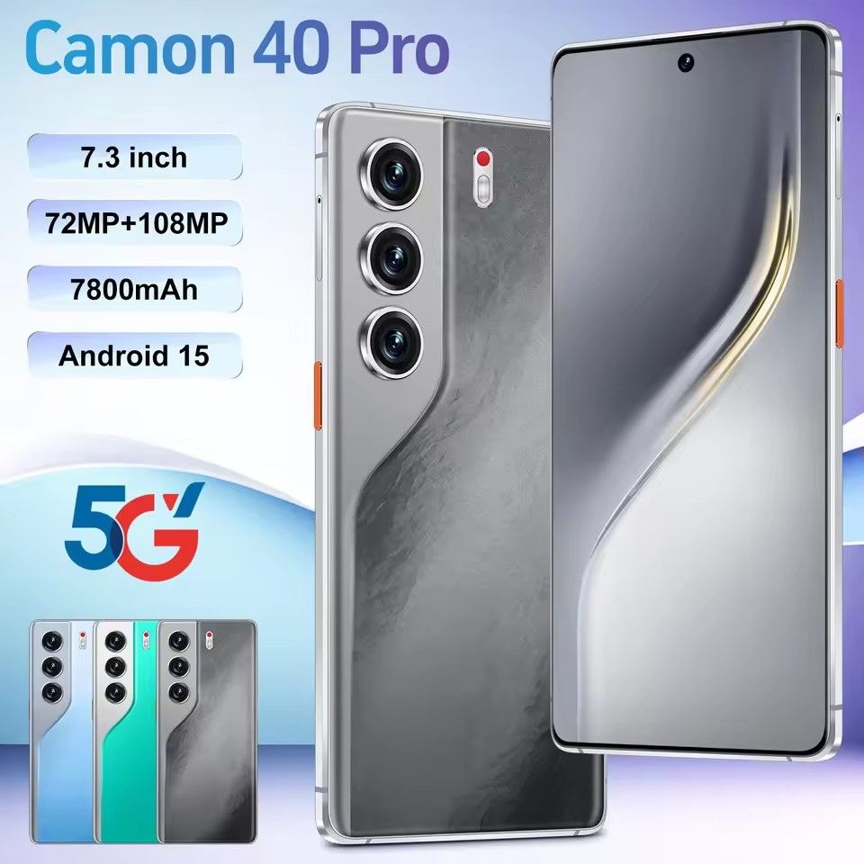 2025 HOT Camon 40 Pro 7.3inch HD Global Edition Original Smart Dual Card 8000mAh Battery Facial Recognition Function