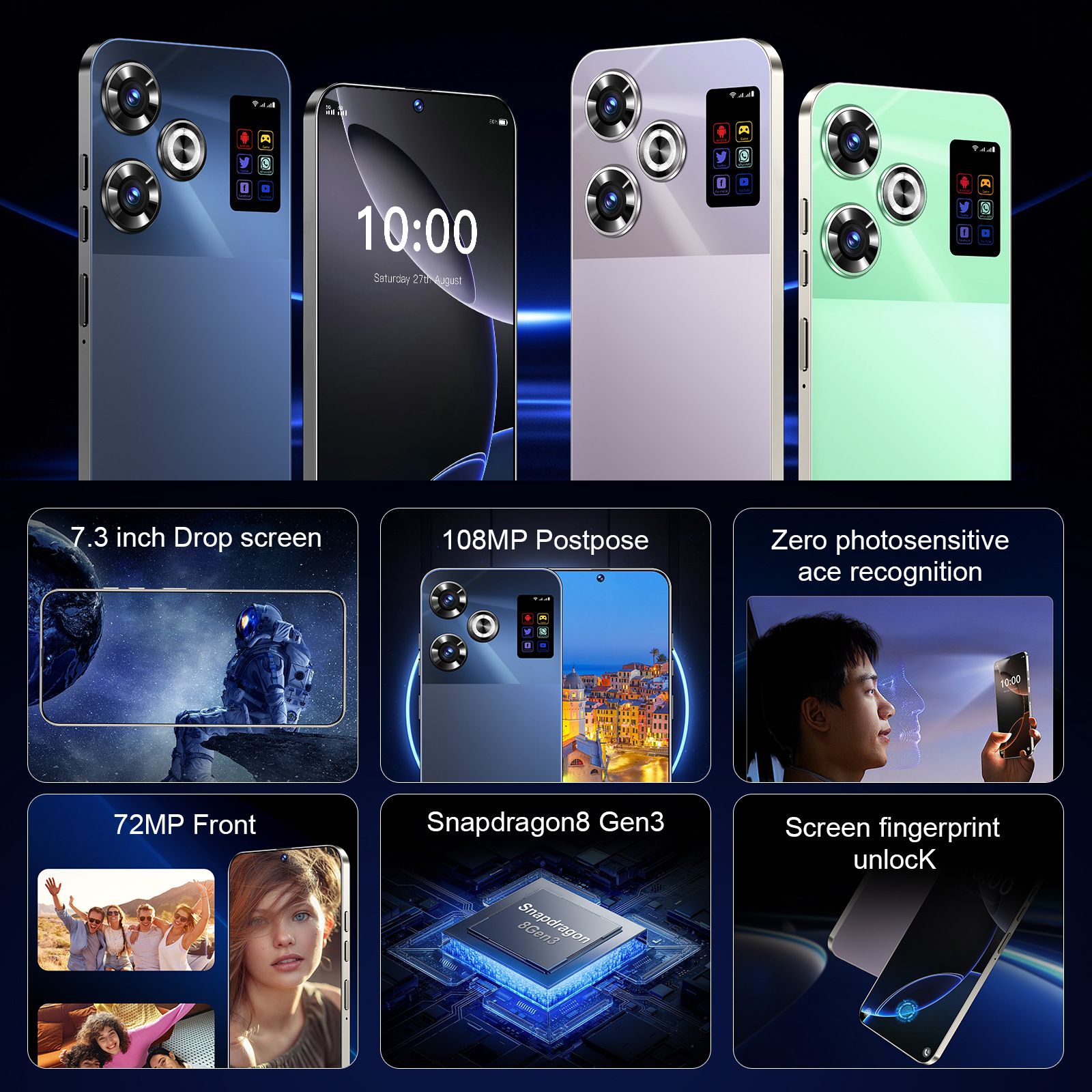 S25 Ultra, the latest cross-border mobile phone, featuring 16GB of memory and 1TB of storage, with an Android operating system and a 7.3-inch large screen, is a smart phone.