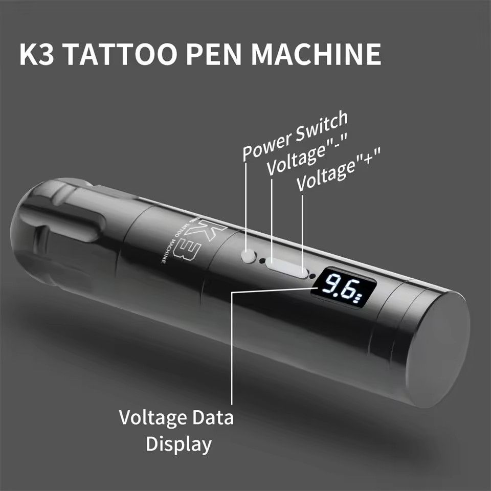 New Digital Led Display Rotary Mast Tattoo Pen Machine Wireless Tattoo Machine Coreless Tattoo Motor Tattoo Machine Kit Complete