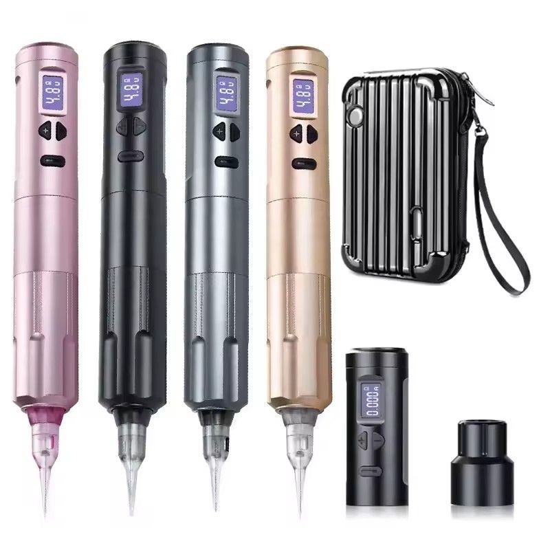 New upgrade K6003 Wired Wireless Tattoo Machine 3.5mm stroke Tattoo Pen With 2 Battery Packs For Eyebrow Permanent Makeup