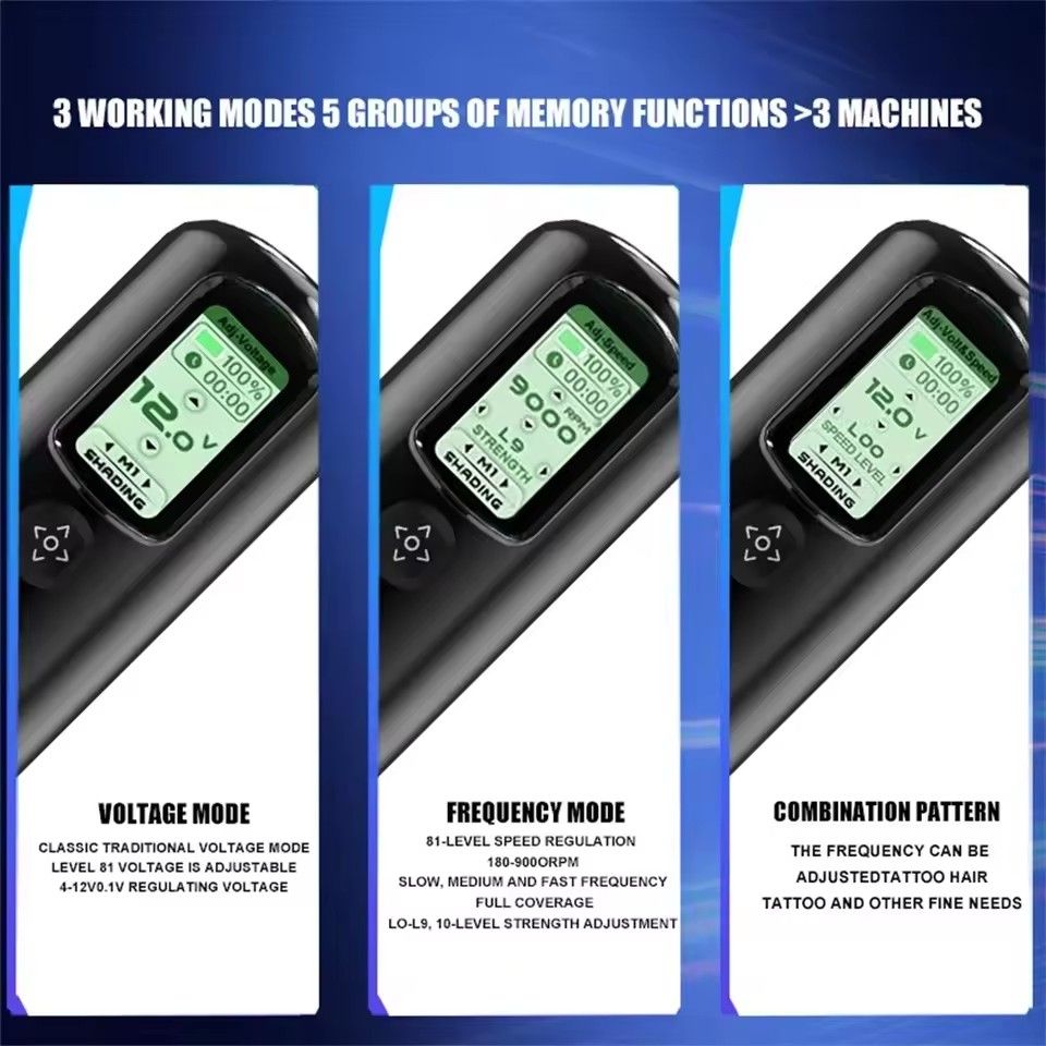 Wireless Tattoo Machine Rotaty Battery Pen Brushless Motor with 2000mAh Battery LED Digital Display For Tattoo Body Art