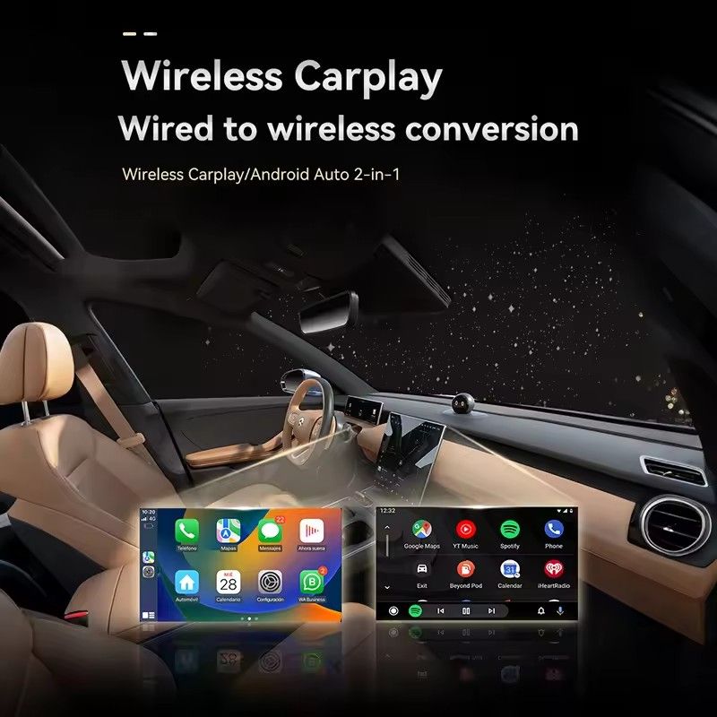 Wireless CarPlay Android Auto Apple Carplay Wireless Android Auto Mini Car Play Adapter 2in1 AI Smart Box Bluetooth for The Car