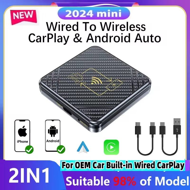 2in1 Wireless CarPlay Dongle Wireless Android Auto Box For Car Radio with Wired CarPlay All in One Box