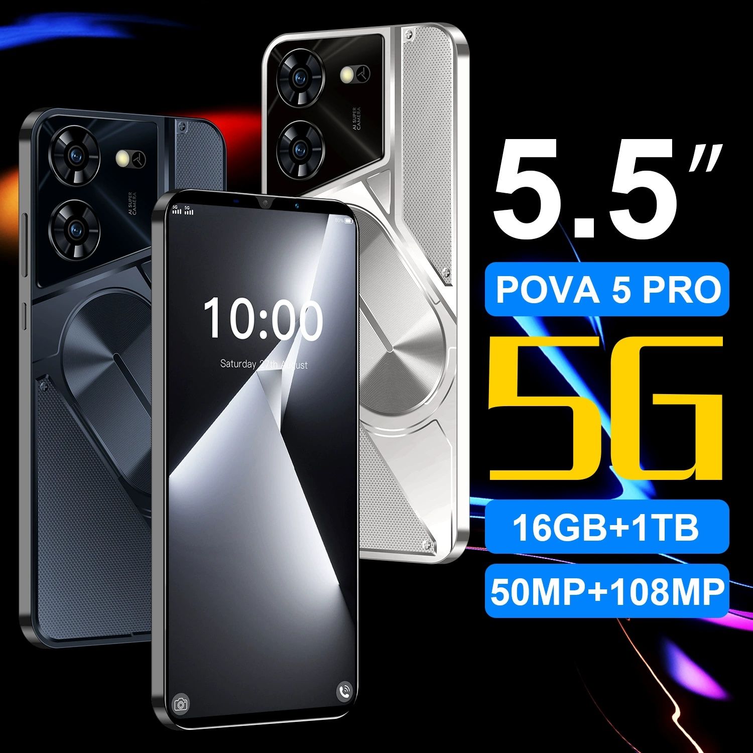 New Pova5 Pro Unlocked Phone 5.5" IPS Screen 1+16G True 4G Android 8.1 Global Version