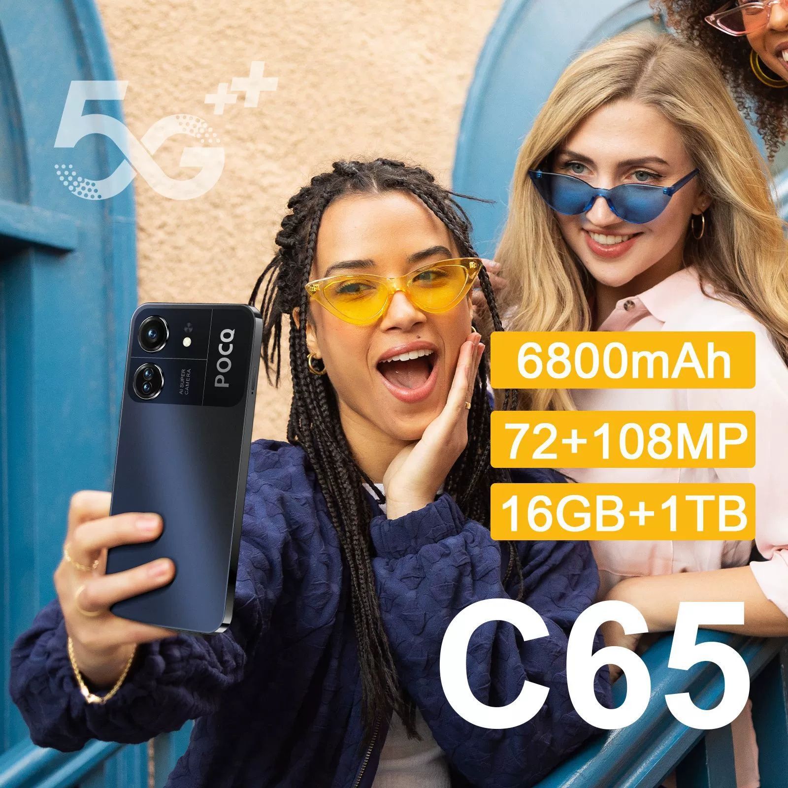 New C65 Unlocked Phone 6.8" Incell Screen 2+16G Android 8.1 True 4G Foreign Trade Version