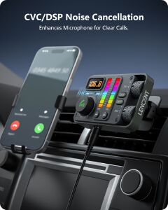 Bluetooth 5.3 Car FM Transmitter, Hi-Fi Treble & Bass Music Player, PD20W QC18W Fast Car Charger, Radio Bluetooth Car Ad