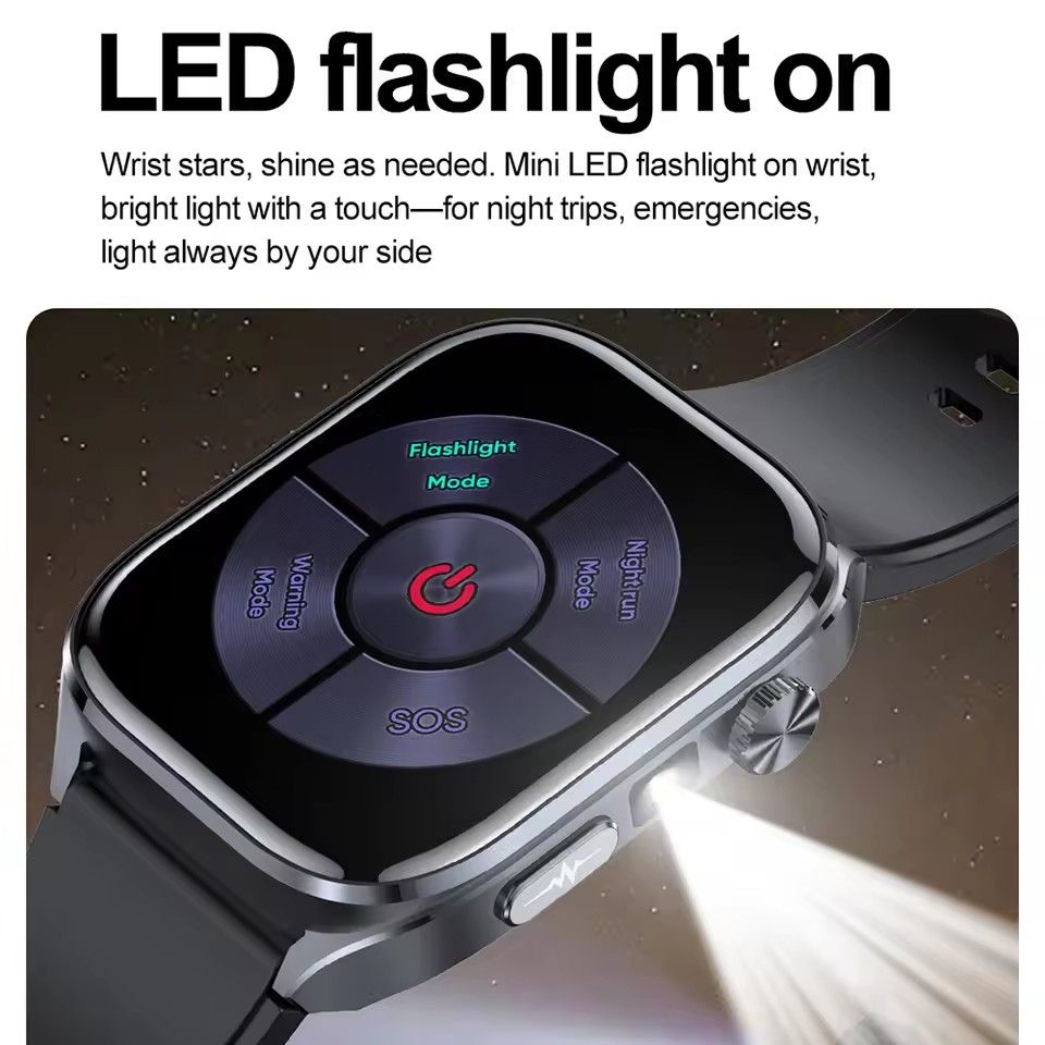AI Health SmartWatch ECG+HRV Blood Lipid Uric Acid Micro-examination Flashlight 2.5D UI Voice Call Smart Watch Men Women