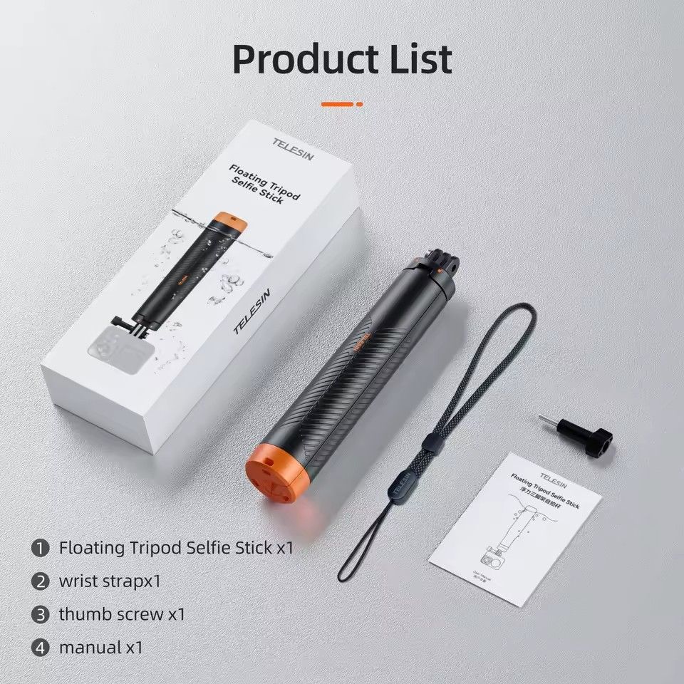 TELESIN Underwater Buoyancy bar Diving Extendable Selfie Stick Tripod For Gopro Insta360 DJI OSMO Action Camera Accessories