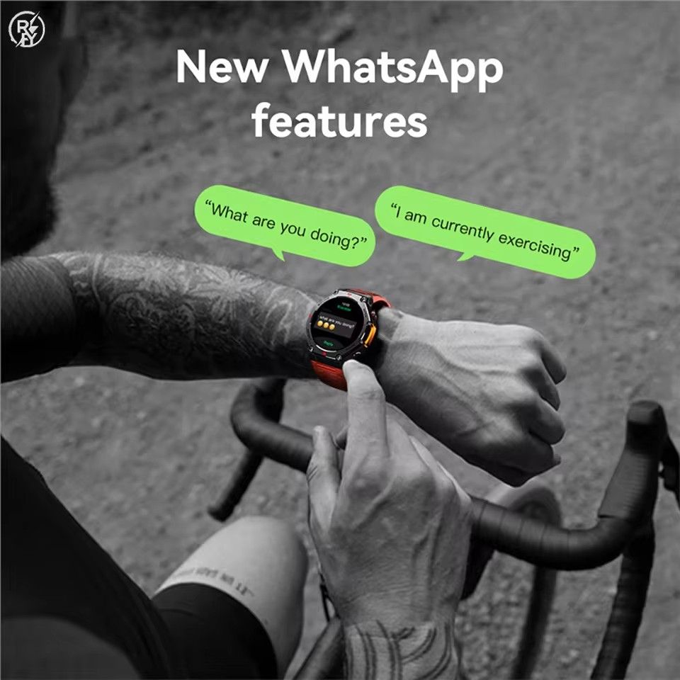 MA31 5ATM Waterproof Smart Watch for Men Women - GPS Track Map Navigation - Rugged Anodized Aluminum Sport Watch - Heart Rate Mo