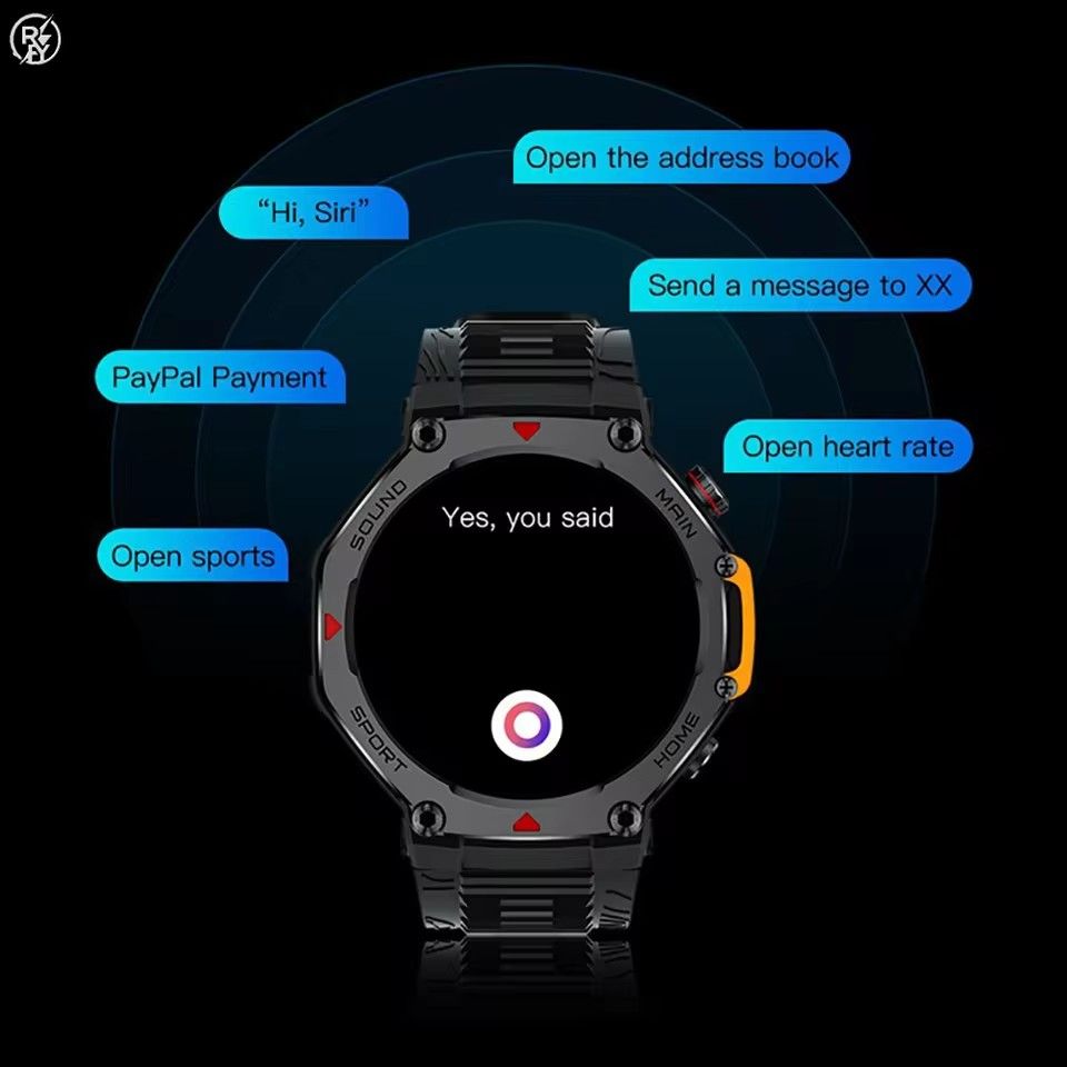 MA31 5ATM Waterproof Smart Watch for Men Women - GPS Track Map Navigation - Rugged Anodized Aluminum Sport Watch - Heart Rate Mo