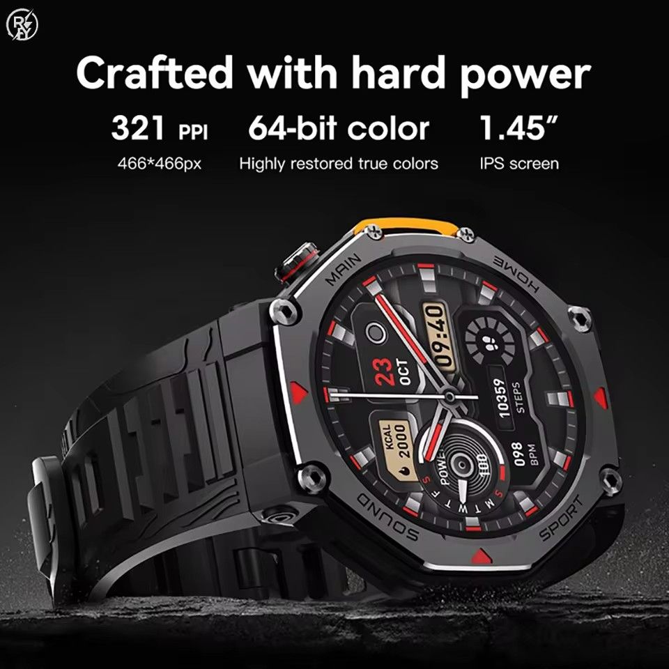 MA31 5ATM Waterproof Smart Watch for Men Women - GPS Track Map Navigation - Rugged Anodized Aluminum Sport Watch - Heart Rate Mo