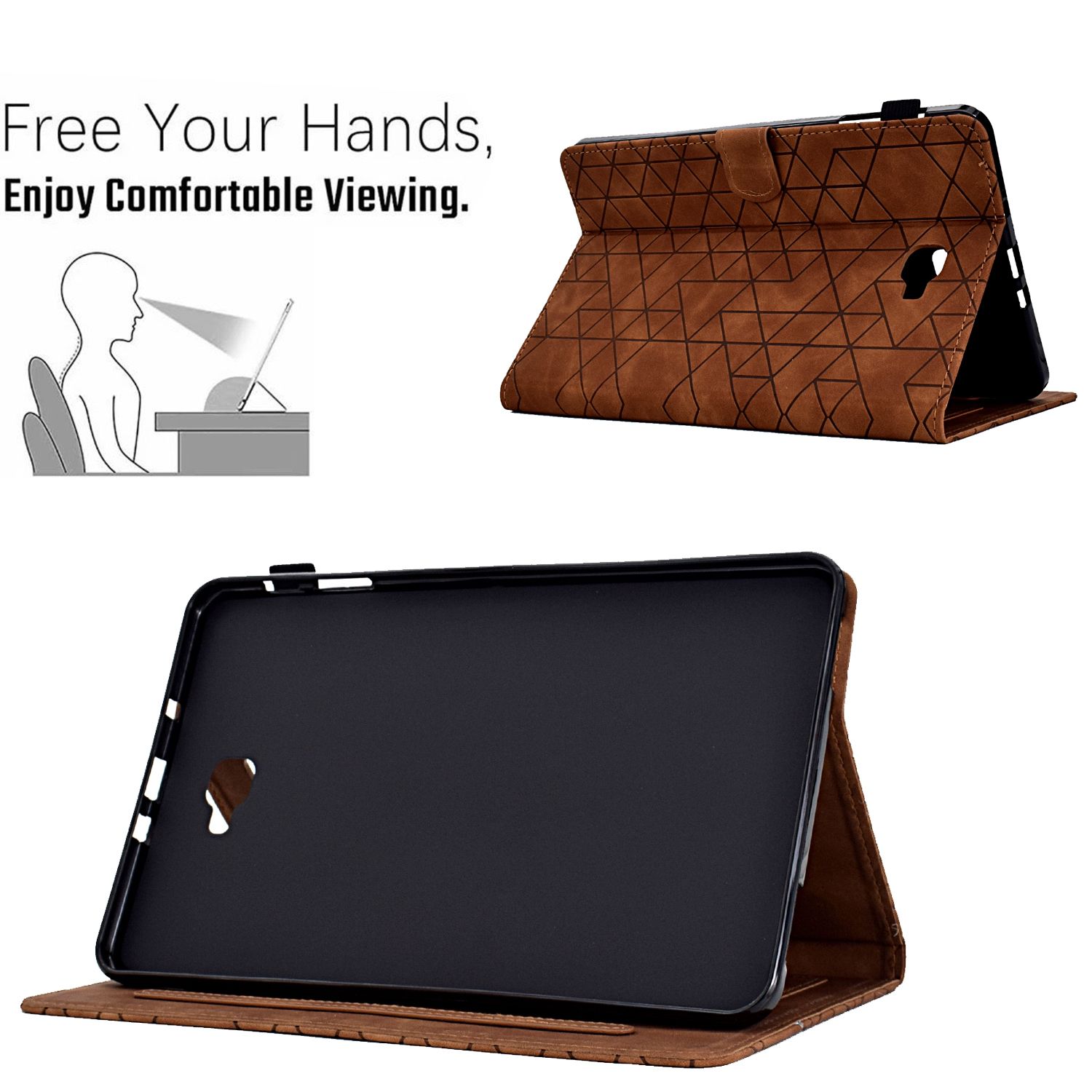 (DUO DUO 2024)-Tablet Case Luxury Leather Wallet Stand Tablet for Samsung Galaxy Tab A 10.1  T580/T585 (2016) Tablet Cover