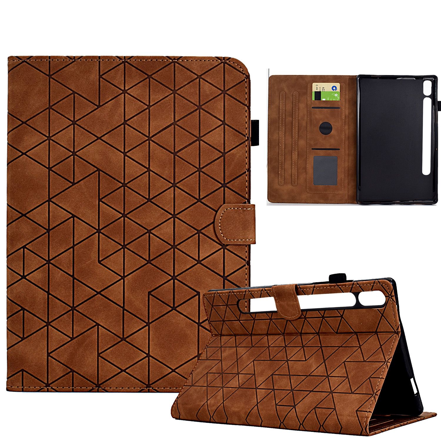 (DUO DUO 2024)-Flip Leather Cards Solt Wallet Book Case for Samsung Galaxy Tab S9 Tablet Cover
