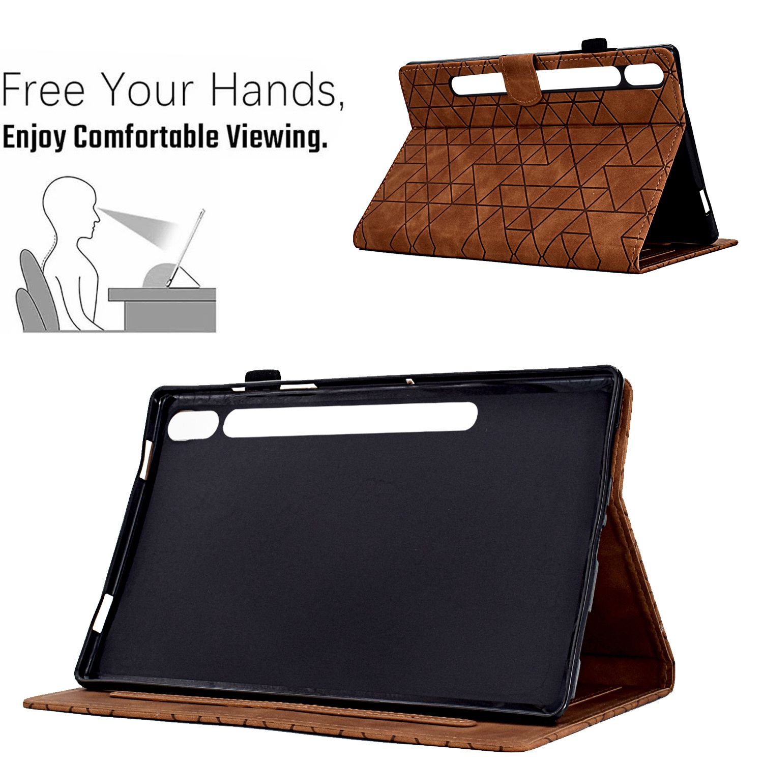 (DUO DUO 2024)-Flip Leather Cards Solt Wallet Book Case for Samsung Galaxy Tab S9 Tablet Cover