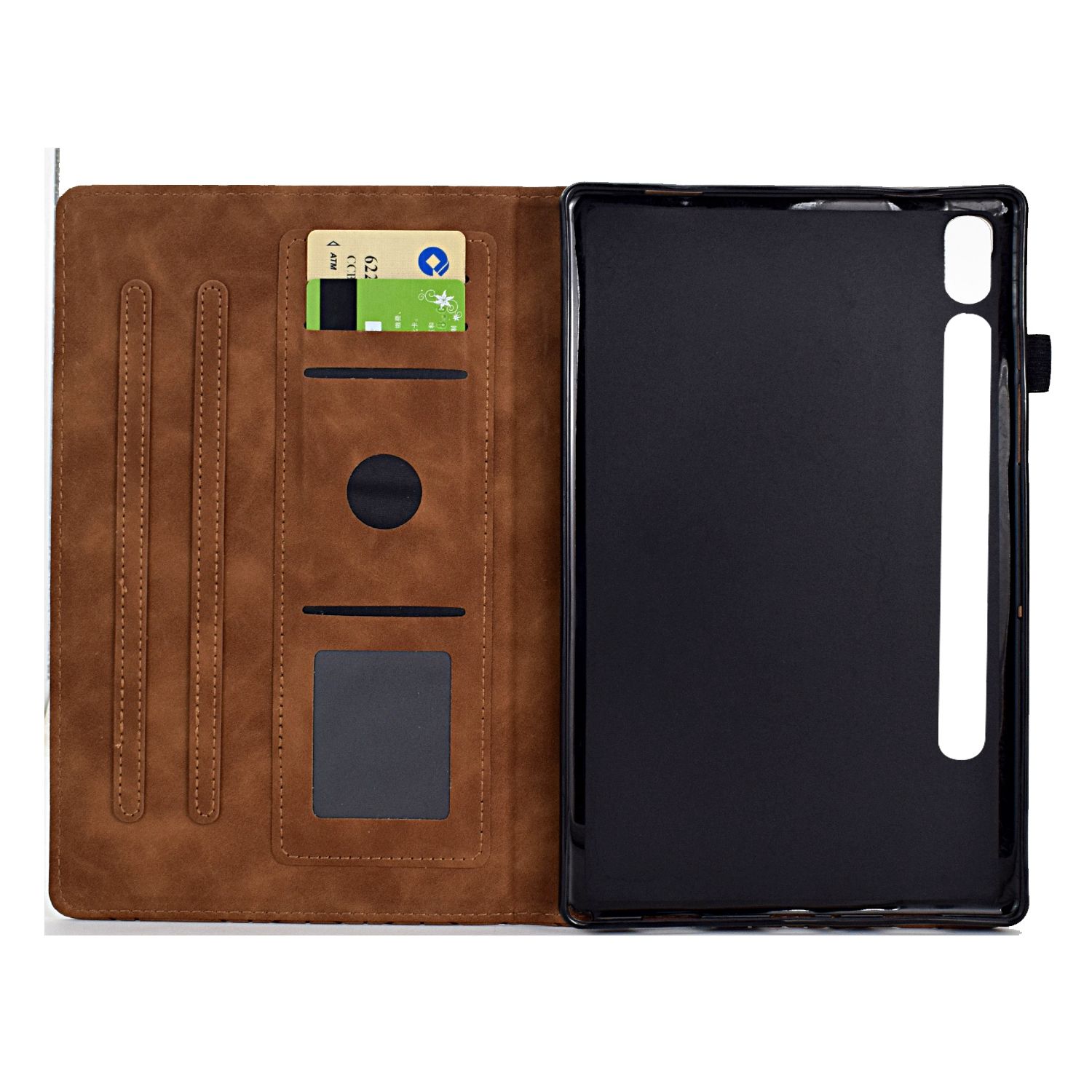 (DUO DUO 2024)-Flip Leather Cards Solt Wallet Book Case for Samsung Galaxy Tab S9 Tablet Cover
