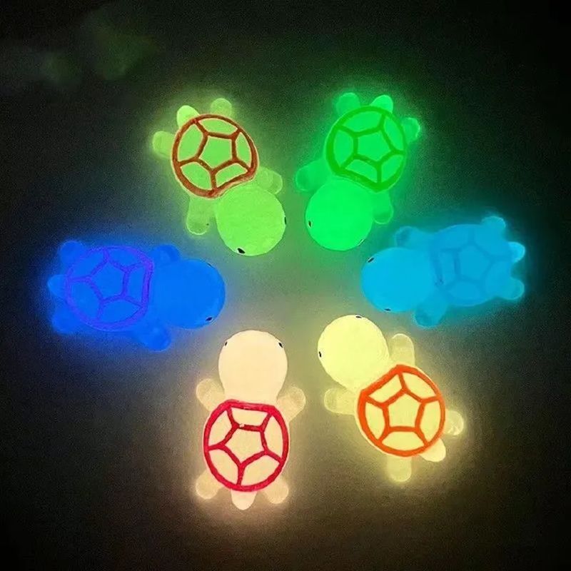10pcs Cute Cartoon Resin Luminous Turtle Ornament Cartoon Aquarium Fish Tank Miniature Desktop DIY Home Decoration Accessories Gifts