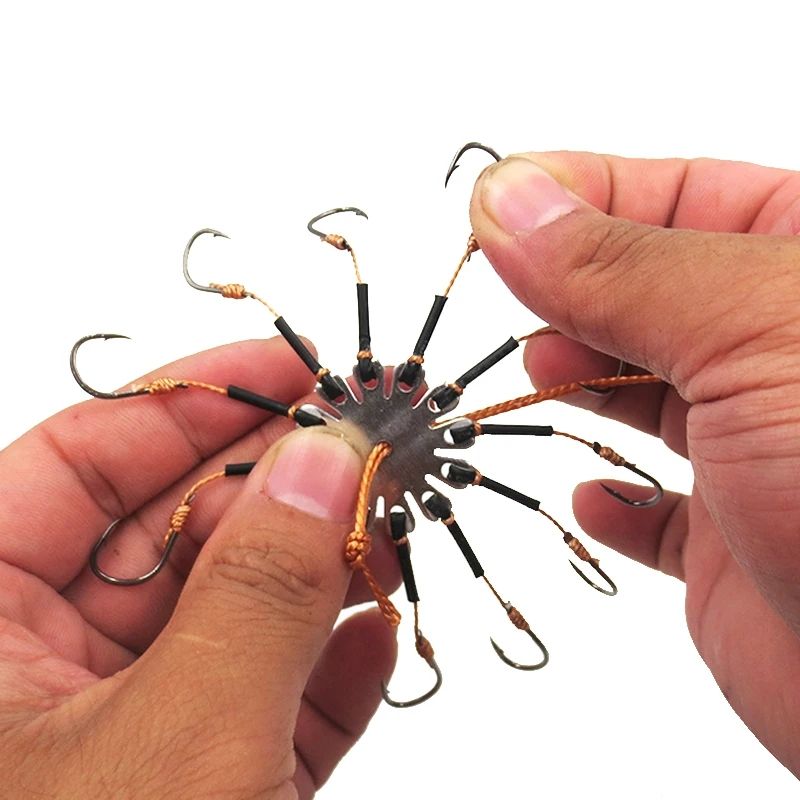 2pcs/Lot Carp Bait Fishhooks for Fishing Flap Explosion String Hook Prevent Winding PE Lines With Hose Carbon Steel Hooks Pesca