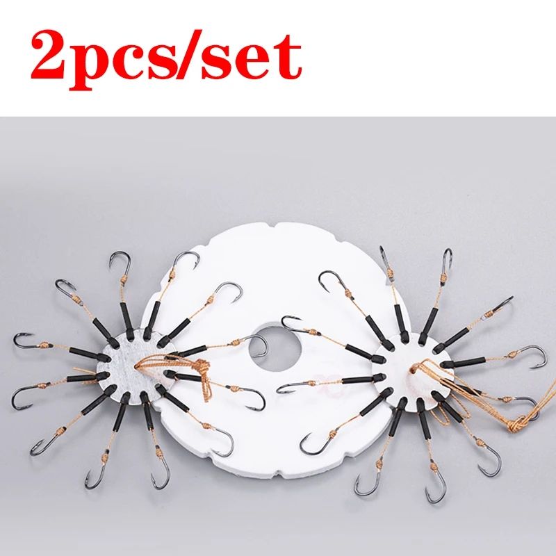2pcs/Lot Carp Bait Fishhooks for Fishing Flap Explosion String Hook Prevent Winding PE Lines With Hose Carbon Steel Hooks Pesca