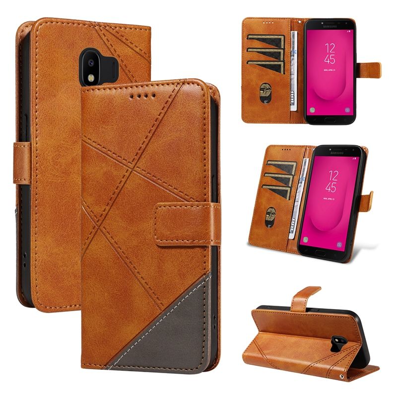 PU Leather Wallet Case For Samsung Galaxy J4 / J4 2018 (Eu version) Flip Stand Card Book Phone Cover
