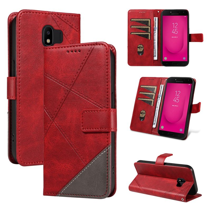 PU Leather Wallet Case For Samsung Galaxy J4 / J4 2018 (Eu version) Flip Stand Card Book Phone Cover