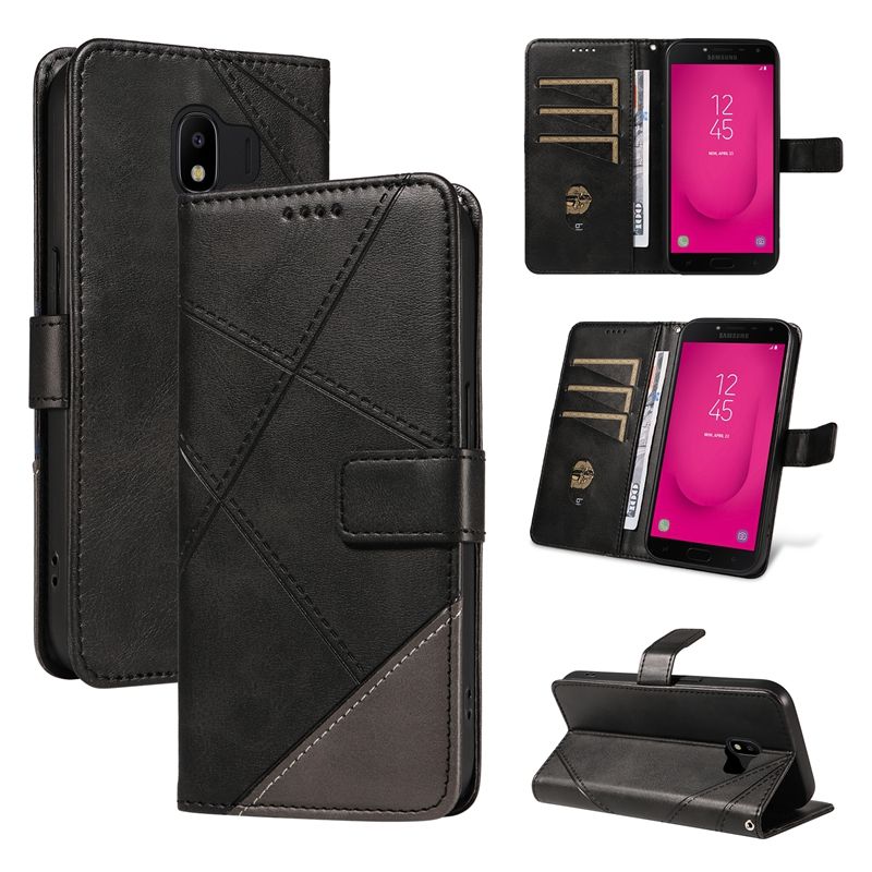 PU Leather Wallet Case For Samsung Galaxy J4 / J4 2018 (Eu version) Flip Stand Card Book Phone Cover